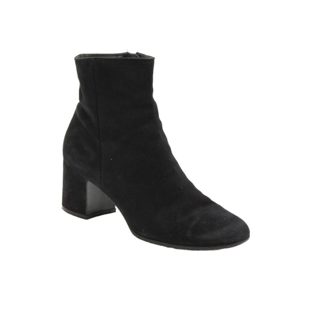 Gianvito Rossi Womens Suede Zip Up Round Toe Ankle Boots Black Size 36.5 6.5